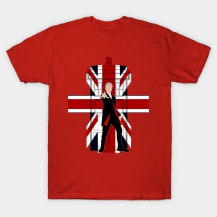 12th Doctor with Union jack Phone booth T-Shirt